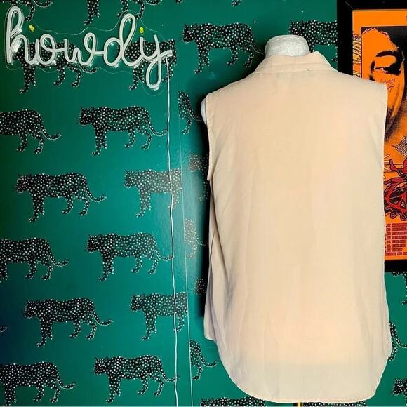 NWOT Nine West Blush Pink Loose Fitting V-Neck Blouse Tank Size S - Picture 2 of 7